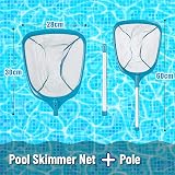 LATERN 60cm Pool Skimmer Net with Aluminum Pole Fine Mesh Green view 4