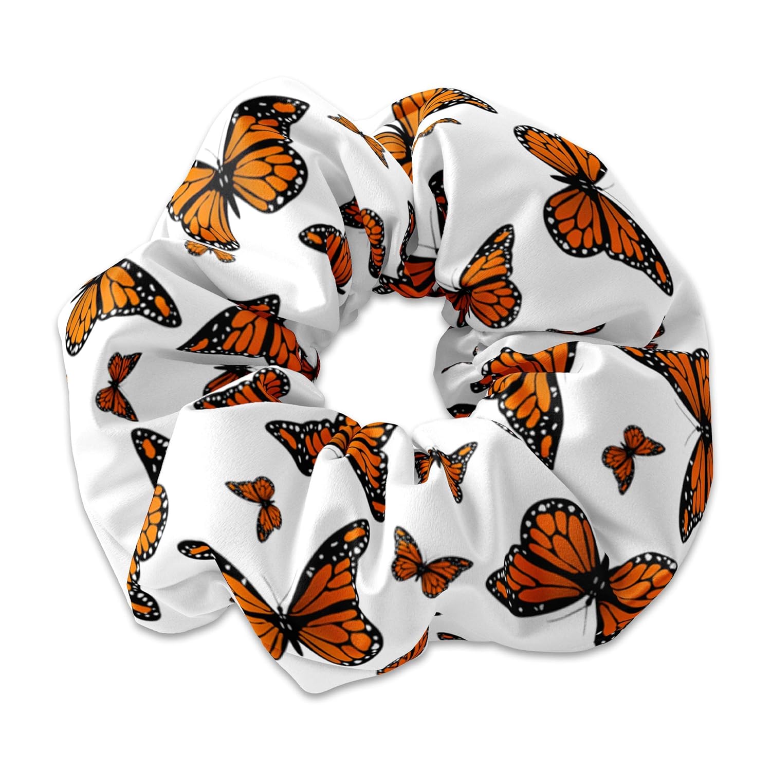 White Monarch Butterfly Scrunchie Hair 