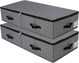 Omygarden Foldable Under Bed Storage Box 90x42x18cm 2PCS Black Grey