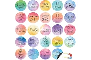 QOUBAI 24Pcs Magnetic Watercolor Bulletin Growth Mindset Board Set Motivational Accents Classroom Decor Fridge Pastel Magnets Positive Sayings Affirmation Station Motivational Accents for School Teacher Wal
