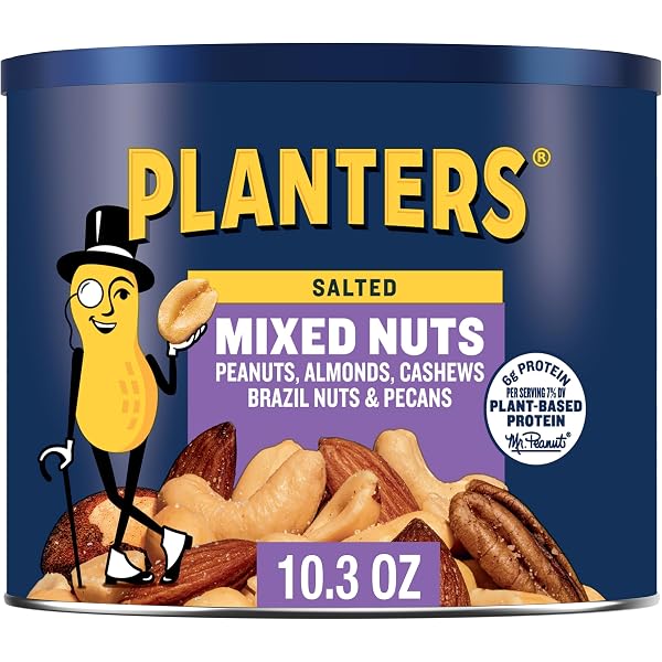 Planters NUT-rition Heart Healthy Mix - 6 Pack Of 9.75oz Cans With Peanuts, Almonds, Pistachios