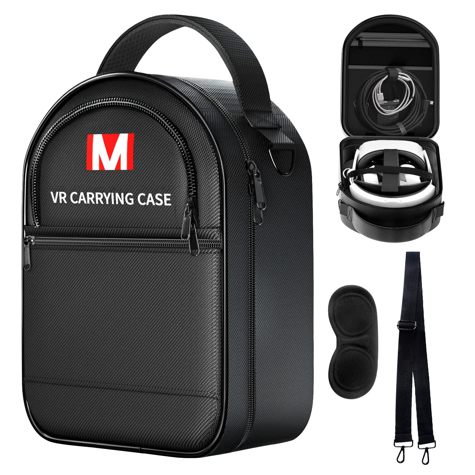 Photo 1 of Hard Carrying Case for Meta Quest 3/Quest 3S/Quest 2/Pico 4/Apple Vision Pro VR Fit Elite Strap Battery Version/Kiwi Design/BOBOVR Head Strap with Strap & Lens Protector, for Travel and Home Storage