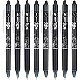 Pilot, FriXion Clicker Erasable Gel Pens, Fine Point 0.7 mm, Pack of 8, Black