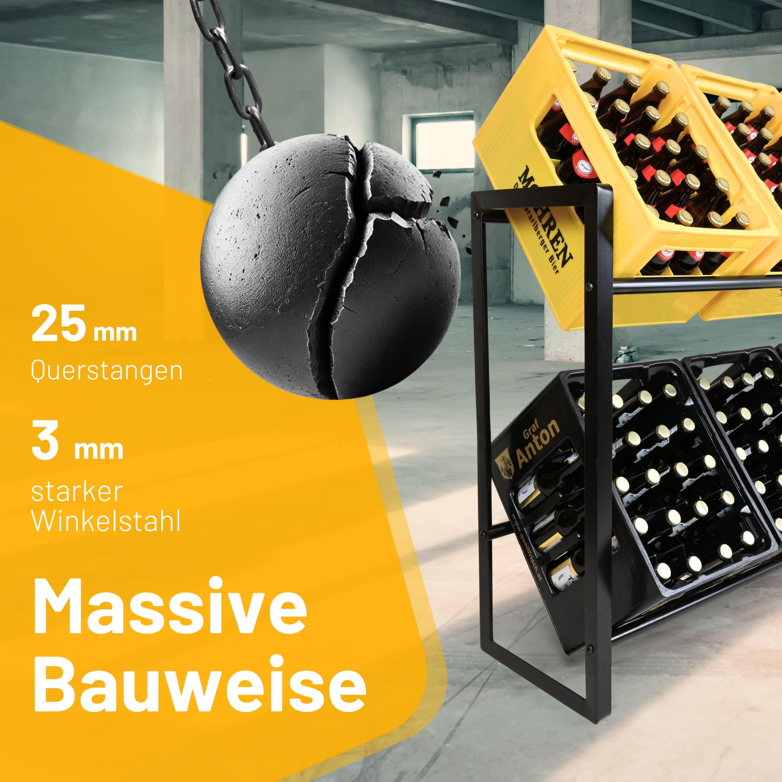 D&D Living® CRINO Getränkekistenregal 6 Kisten | Das Original Getränkeregal | maximale Stabilität und Leichter Aufbau | entwickelt in Österreich 4