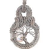 Tanay Gems and Jewels Tree of Life Pendant – Handmade Rainbow Moonstone Copper Wire Wrapped Jewelry, Gemstone Necklace, Unique Gift for Women & Men, Boho Spiritual Style