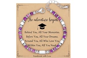 AryaHozel 2025 Graduation Gifts for Her/Girls/Women, Tiny Gemstone Graduation Bracelet with Unique Cap Gift Box