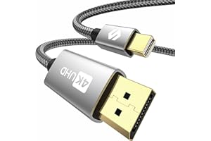 Silkland Mini DisplayPort to DisplayPort Cable, [4K@60Hz, 2K@165Hz 144Hz, 1080P@240Hz] HDR, DSC1.2, G-Sync FreeSync, Mini DP/