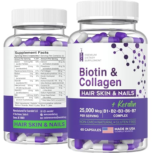 Biotin Vitamins for Hair Skin and Nails with Collagen and Keratin ...