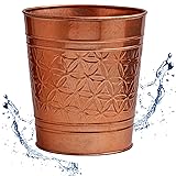 Autumn Alley Copper Trash Can, Garbage Can, Round