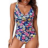Tempt Me Women One Piece Swimsuits - Tummy Control Cutout Bathing Suit V Neck Twist Front Swimwear 2025