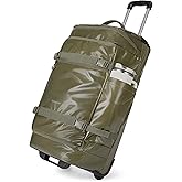 BAGSMART Rolling Duffle Bag with Wheels, Travel Duffel Luggage Bag for Men, Water Repellent Heavy Duty for Travel Camp, Olive Green, Large, 70L