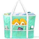 KPX Mesh Beach Bag, Tote Bag for Women Large