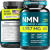 NMN Supplement 8957mg with Real NAD+ Not Just a Booster | Urolithin A, Resveratrol, CoQ10, Alpha Lipoic Acid, Green Tea Extract | Cellular Longevity & Energy Support for Men & Women