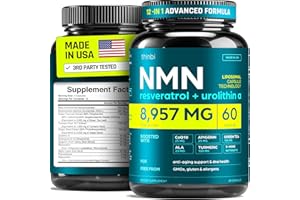 THINBI NMN Supplement 8957mg with Real NAD+ Not Just a Booster | Urolithin A, Resveratrol, CoQ10, Alpha Lipoic Acid, Green Tea Extract | Cellular Longevity & Energy Support for Men & Women