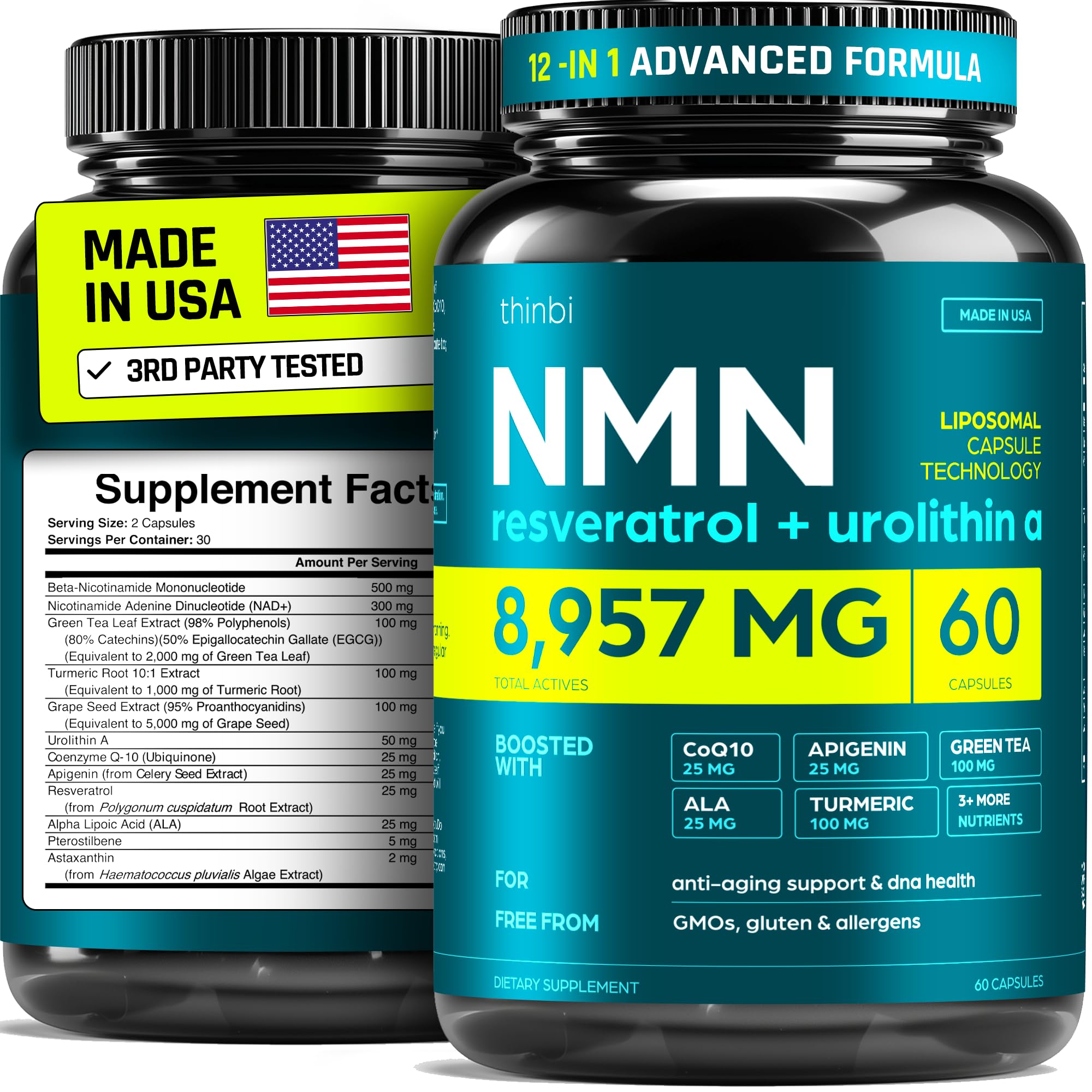NMN Resveratrol + Urolithin 8957 mg