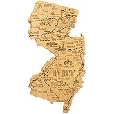 Totally Bamboo Destination New Jersey State Shaped Cutting Board, Charcuterie and Cheese Serving Board – New Jersey Gift for Home Décor or Everyday Kitchen Use