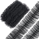 Ruban Dentelle Plissée Organza Double épaisseur – 10 Yards (9,14 M), Largeur 5 Cm – Noir – Pour Robes De Mariée, Couture, Décoration, Artisanat