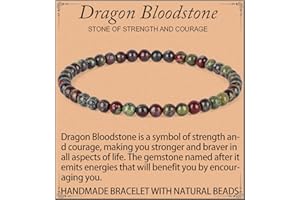 QOGIR Handmade Healing Bracelet, Natural Gem Stone Crystal Elastic Bracelet