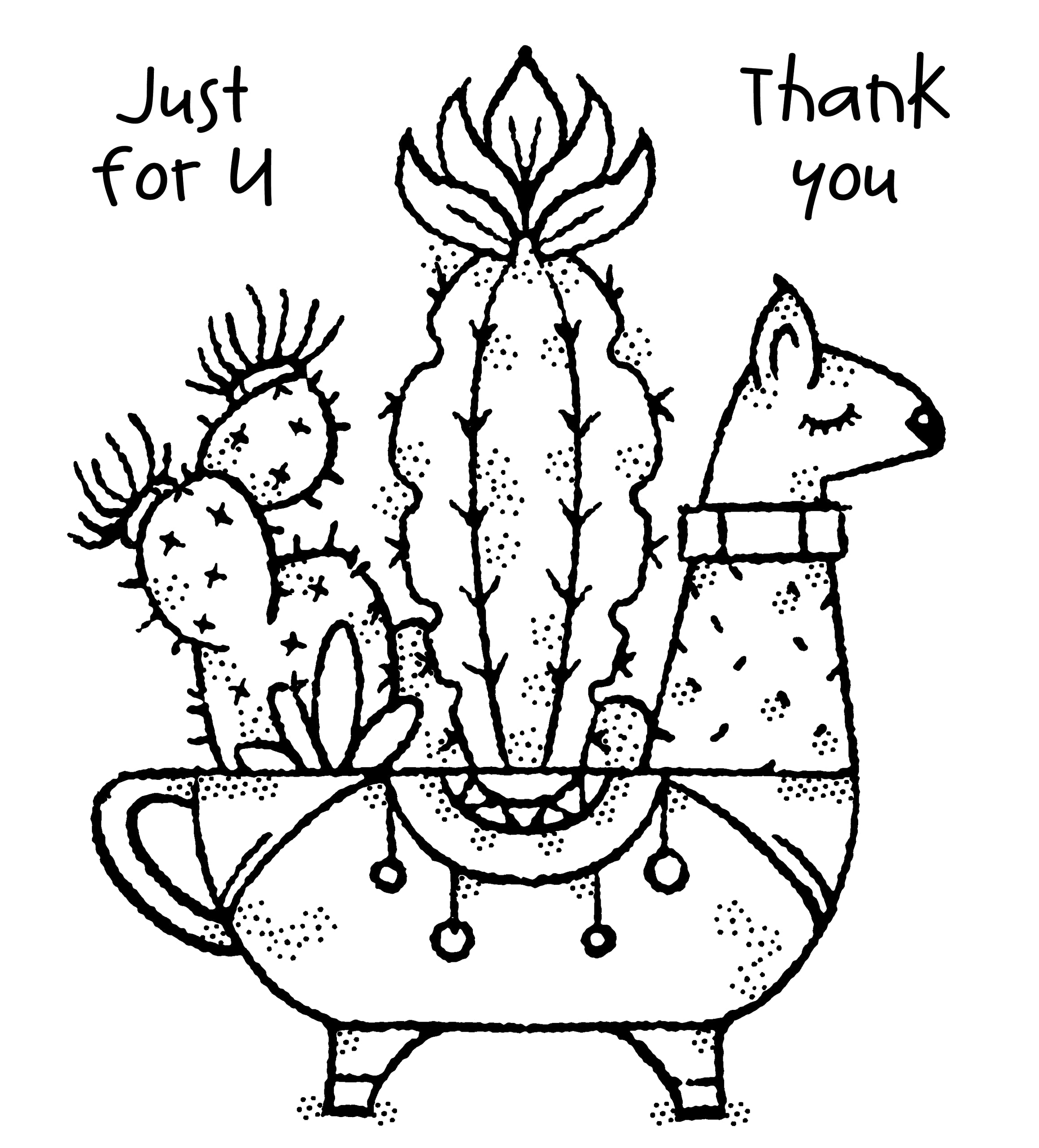 Francoise Collection - Clear Magic Stamp Set - Llama Planter Transparent 4 x 4 inches FRS089
