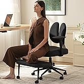 AreShark Silla de oficina cruzada con ruedas reposabrazos y reposapiés giratorio elástico, silla giratoria ergonómica con pat