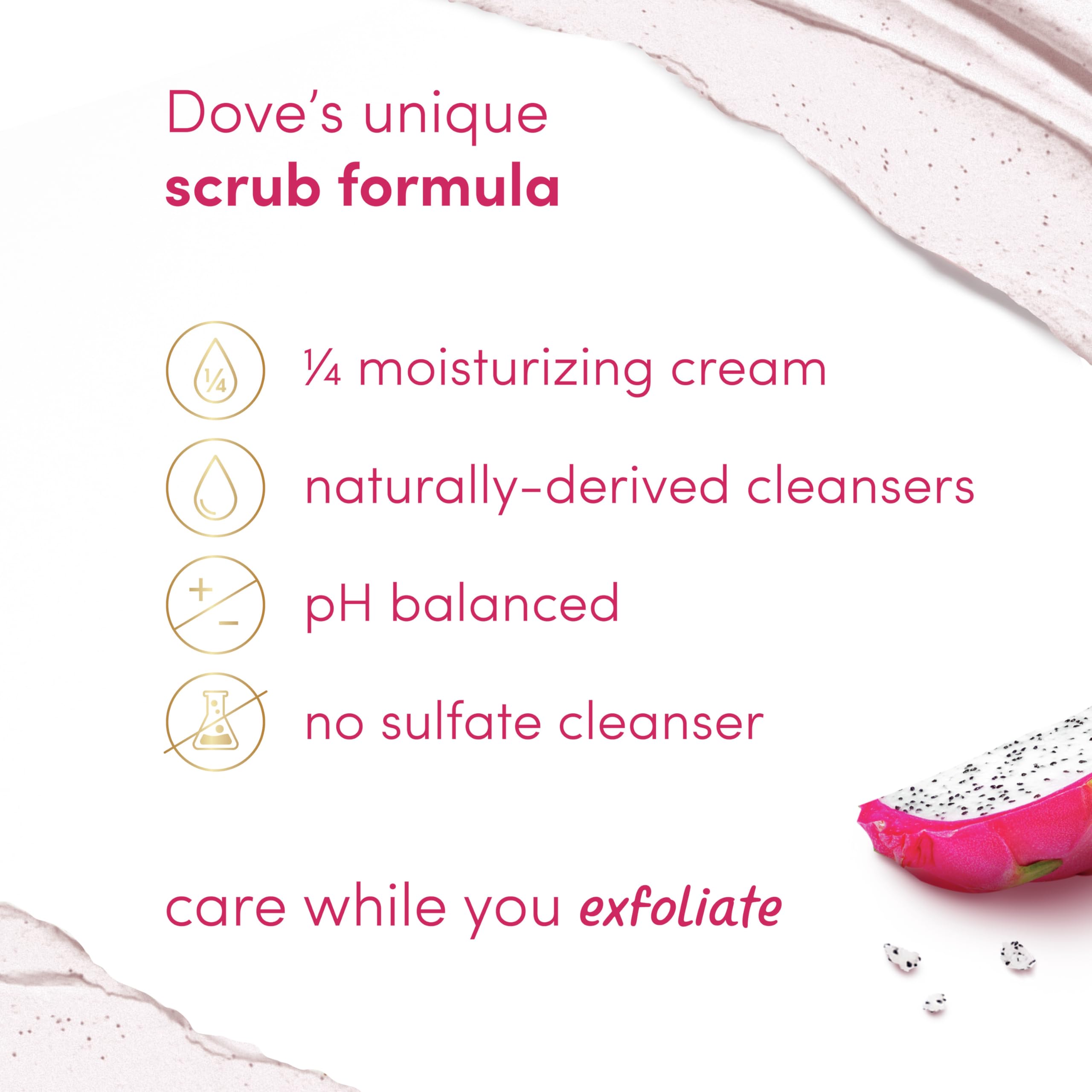 Dove Body Scrub Dragon Fruit & Coconut Cream Body Scrub Exfoliates and Deeply Nourishes for Smooth, Radiant Skin 15 oz