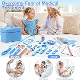 Ophy 40pc Wooden Dentist Play Set for Kids 3+ with Tooth Model Stethoscope Bag view 2
