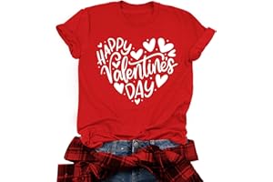 YI XIANG RAN Valentine's Day Shirt Women Alphabet ABC I Love You Printed T-Shirts Teacher Valentine Shirt Tees Tops