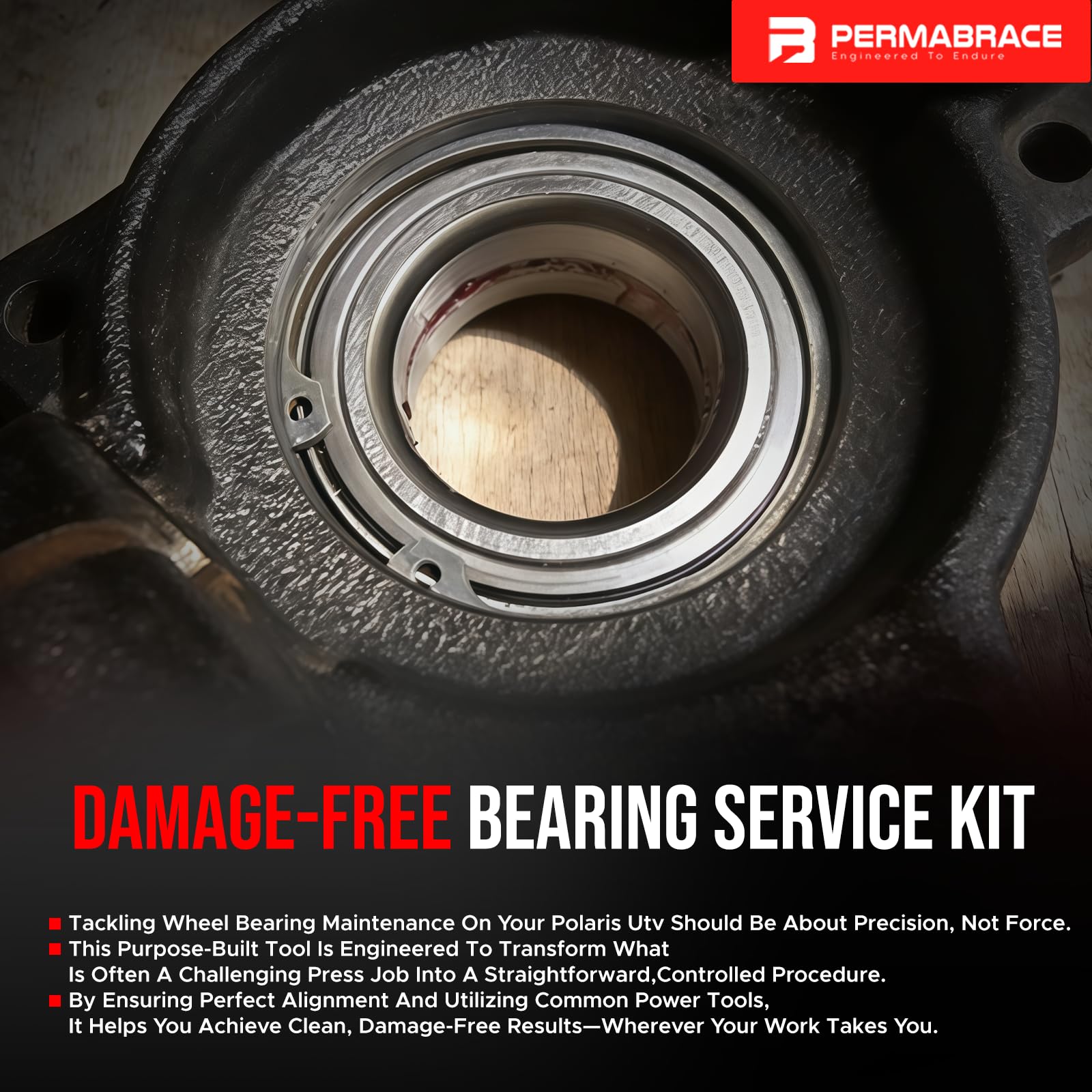 Condition photo showing New/Like New for wheel bearing removal & installation tool compatible with polaris rzr, general, ranger, sportsman fi