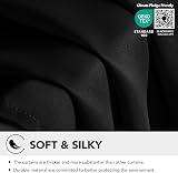Deconovo Solid Curtains Ring Top Thermal Blackout 140x180 Black 2 Panels view 6