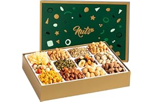 NUTS - U.S. - HEALTH IN EVERY BITE ! NUTS U.S. Assorted Nuts & Dried Fruits Gift Box | 12 Gourmet Varieties of Sweet & Savory Treats for Christmas, New Year, Holiday, Birthdays, Anniversaries, Corporate Gifting