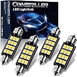 Combriller 578 Led Bulb 211-1 211-2 Led Festoon Bulb 41MM 42MM Led Bulb 6000K White Super Bright, Canbus Error Free Festoon L