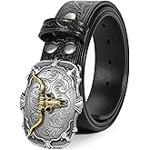 BELTROAD Western Leather Buckle Belt for Men Women Cowboy Cowgirl Mens Leather Belt for Jeans Christmas Men's Belt Gifts