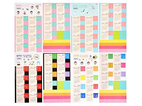 2018 Monatskalender Aufkleber selbstklebende Index abnehmbarer Aufkleber für Bullet Tagebuch, Planer, AGENDA, Notizbuch, Tage