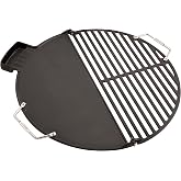 Cuisinart CHA-830 Cleanburn Fire Pit Griddle &amp; Grill Top, Pre-Seasoned Cast Iron