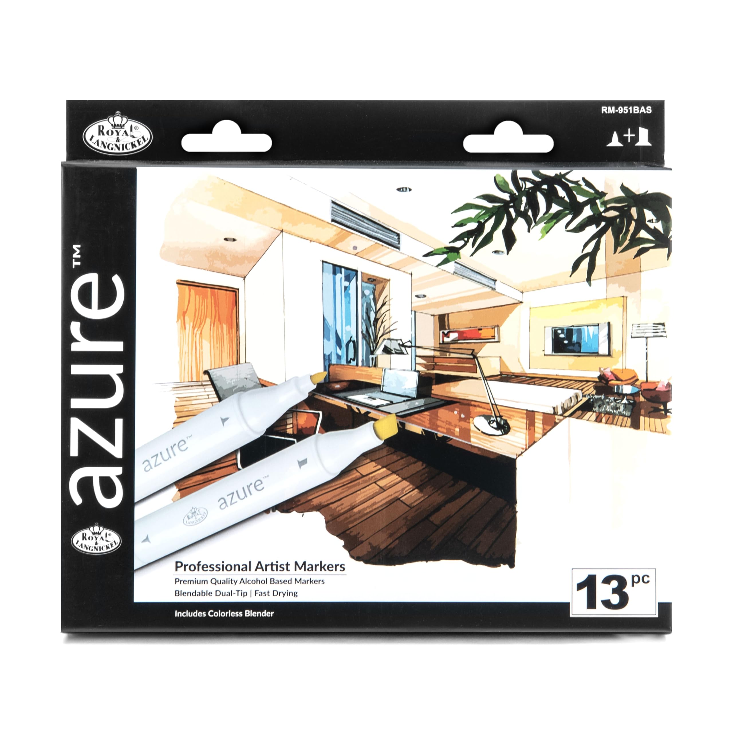 Royal and Langnickel Azure Marker Set 13/Package - Basic Colours