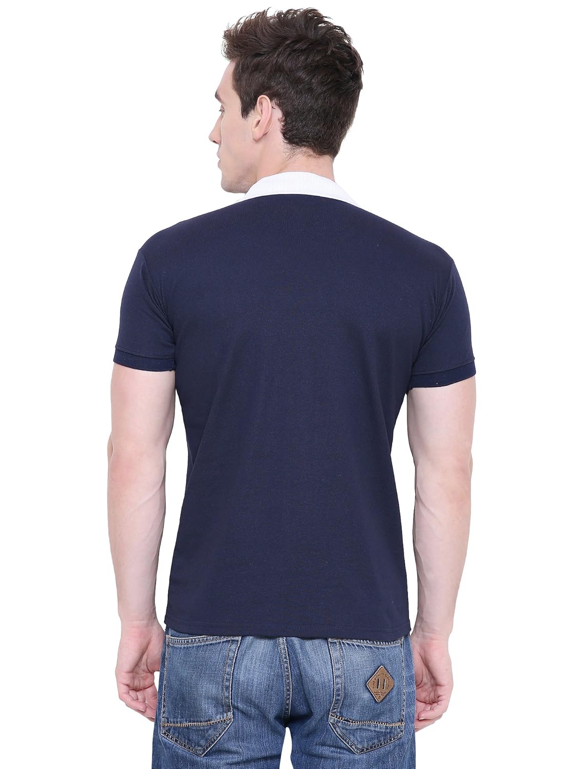 scatchite navy blue stylish matte polo tshirt