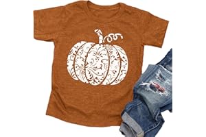 CAZYCHILD Toddler Boys Girls Halloween Shirts Pumpkin T Shirt Kids Short Sleeve Cute Graphic Tee Tops