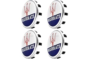 AULPEE Wheel Hub Center Cap Center Logo Emblem Hub Cover 60mm ABS Material Compatible with Mesertatti Accessories (Maser Blue Red)