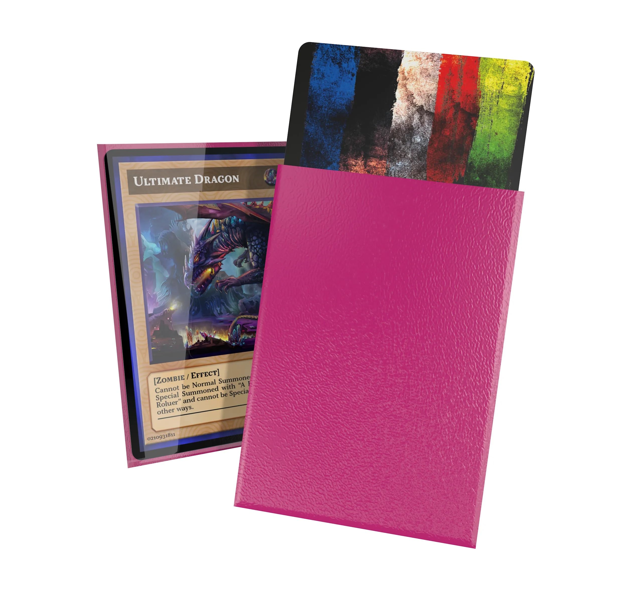 Ultimate Guard Cortex Card Sleeves Japanese Size 62x89mm Pink Back Glossy Finish Non PVC and Acid Free High Clarity
