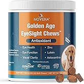 NOVEHA Eye Supplement for Dogs (90 Chews)- Vision Support with Lutein + Vitamin C &amp; Astaxanthin Antioxidants - Dog Vitamins for Eyes + Fish Oil for Omega 3 EPA - Made in USA