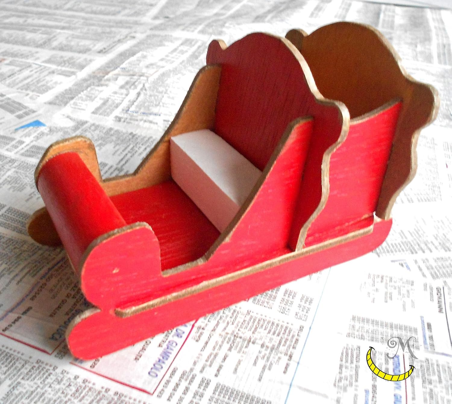 Slitta Di Babbo Natale In Legno Riciclato Amazonit Handmade