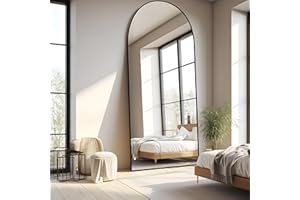 FORBATH Oversized Full Length Mirror, 71" x 26" Arched Full Body, Black Metal Frame Floor Mirror, Stand/Wall Mounted/Leaning 