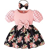 Rosibel Baby Girl Dress Newborn Summer Clothes Casual Puff Sleeve Infant Dresses Cute Outfit for Kids 6M-3T