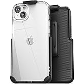 Encased Clear Case with Holster, Compatible with iPhone 14 Belt Clip - Protective Transparent Back Cover with Phone Holder (2022 Release)