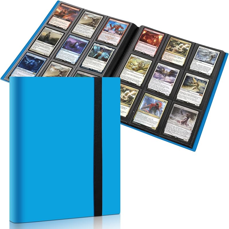 TiopLior Trading Card Binder 360 Pockets Blue 20 Pages 9-Pocket Side Loading