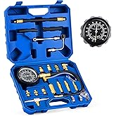 Orion Motor Tech Fuel Pressure Test Kit, Fuel Injection Tester Kit with 0-140 psi Fuel Pressure Gauge Hoses Adapters, Univers