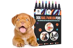 WILLOW PET PRODUCTS Dog Nail Polish Pens Quick Dry 8 Colors - Pet Nail Polish for Dogs or Cats, Easy Application Dog Safe Nail Polish, Fast Dry Dog Polish - Great Girl Dog Accessories, or a Puppy Nail Pawlish Set
