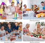 PLULON White Tablecloth 2pcs 137 x 274 cm Plastic PEVA Rectangle Cover view 4