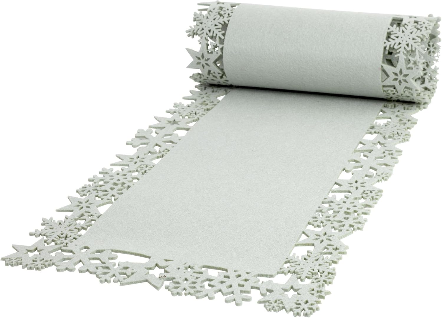120cm Grey Felt Snowflake and Stars Christmas Table Runner Amazon.co