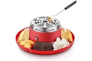 S'mores Maker Reemix Flameless Electric Marshmallow Roaster with 4 Detachable Trays and 6 Roasting Forks, Gift Set & Date Nig